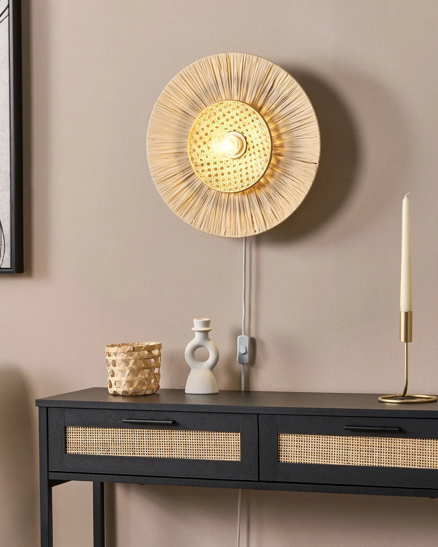 Lampa ścienna YAAPI Naturalny Papier