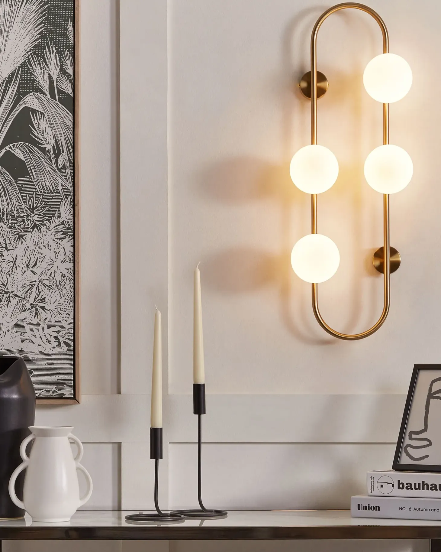 Lampa ścienna YANGO Złoty Metal