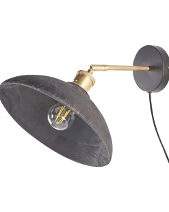 Lampa ścienna YERALA Czarny Drewno mango Regulowana