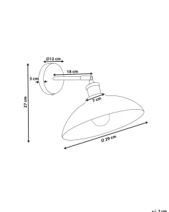 Lampa ścienna YERALA Czarny Drewno mango Regulowana