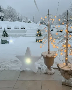 Lampa ogrodowa stojąca LED OLSAN Gwiazda 76 cm Biały