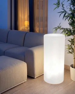 Lampa ogrodowa stojąca LED PIEDRA Z pilotem Biały