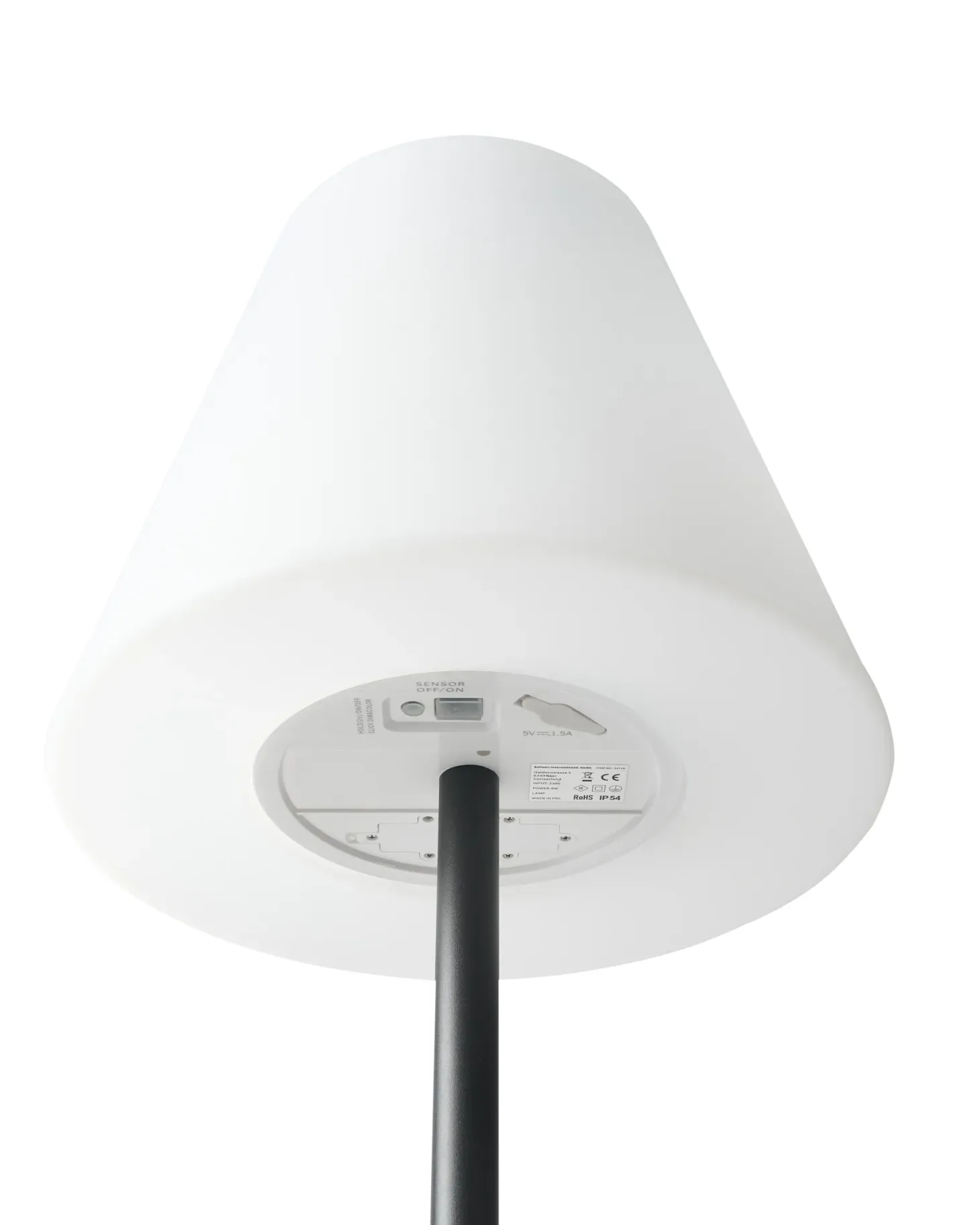 Lampa ogrodowa stojąca solarna LED FONESCA Z pilotem Biały