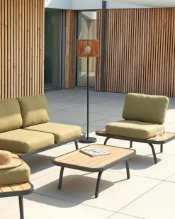 Lampa ogrodowa stojąca solarna LED LUENA Brązowy