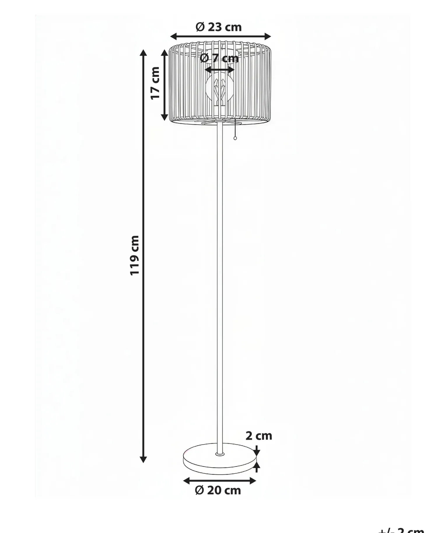 Lampa ogrodowa stojąca solarna LED LUENA Brązowy