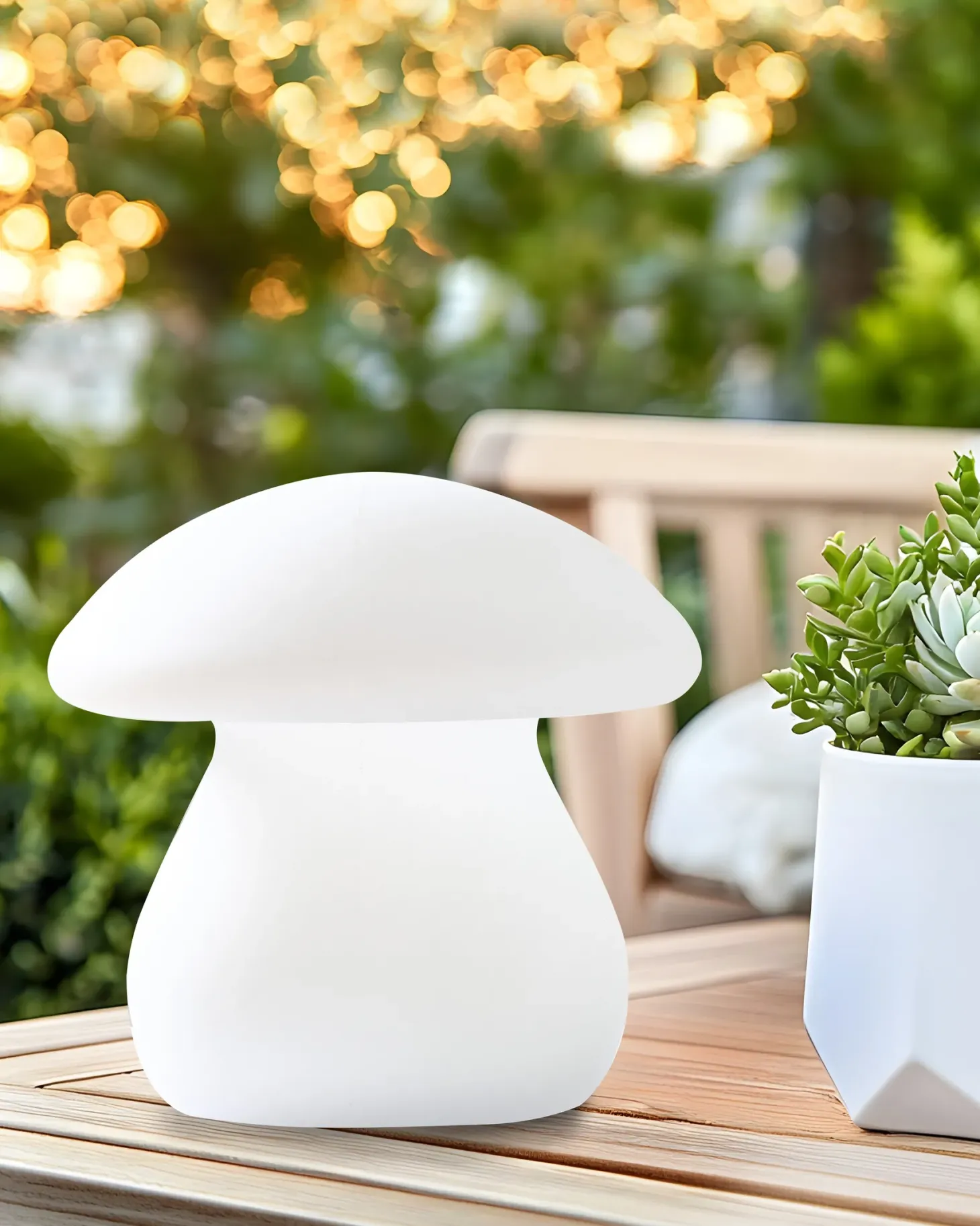 Lampa ogrodowa stołowa LED TUIRA Z pilotem Biały