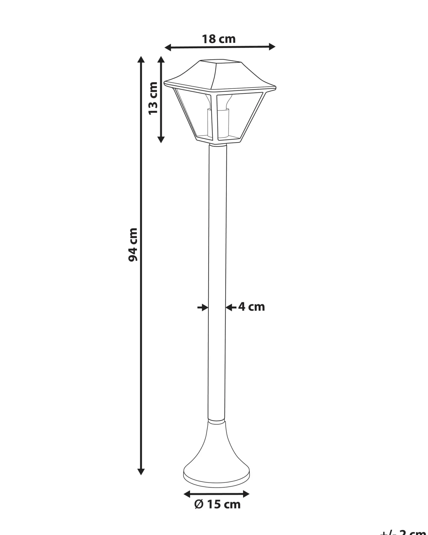 Lampa ogrodowa słupek GOSABA Czarny