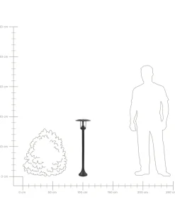 Lampa ogrodowa słupek TIZU Czarny