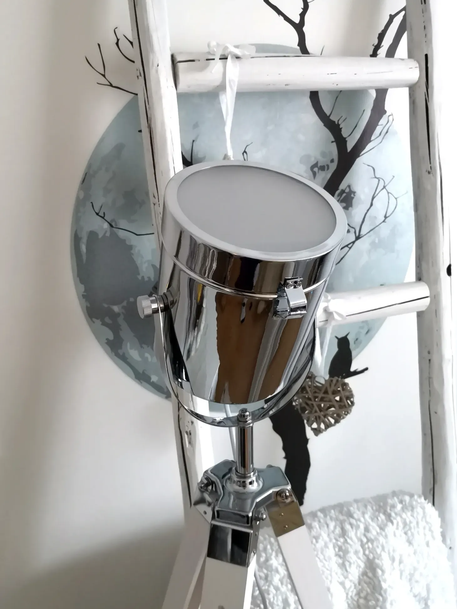 Lampa podłogowa ALZETTE Drewno sosnowe Biały