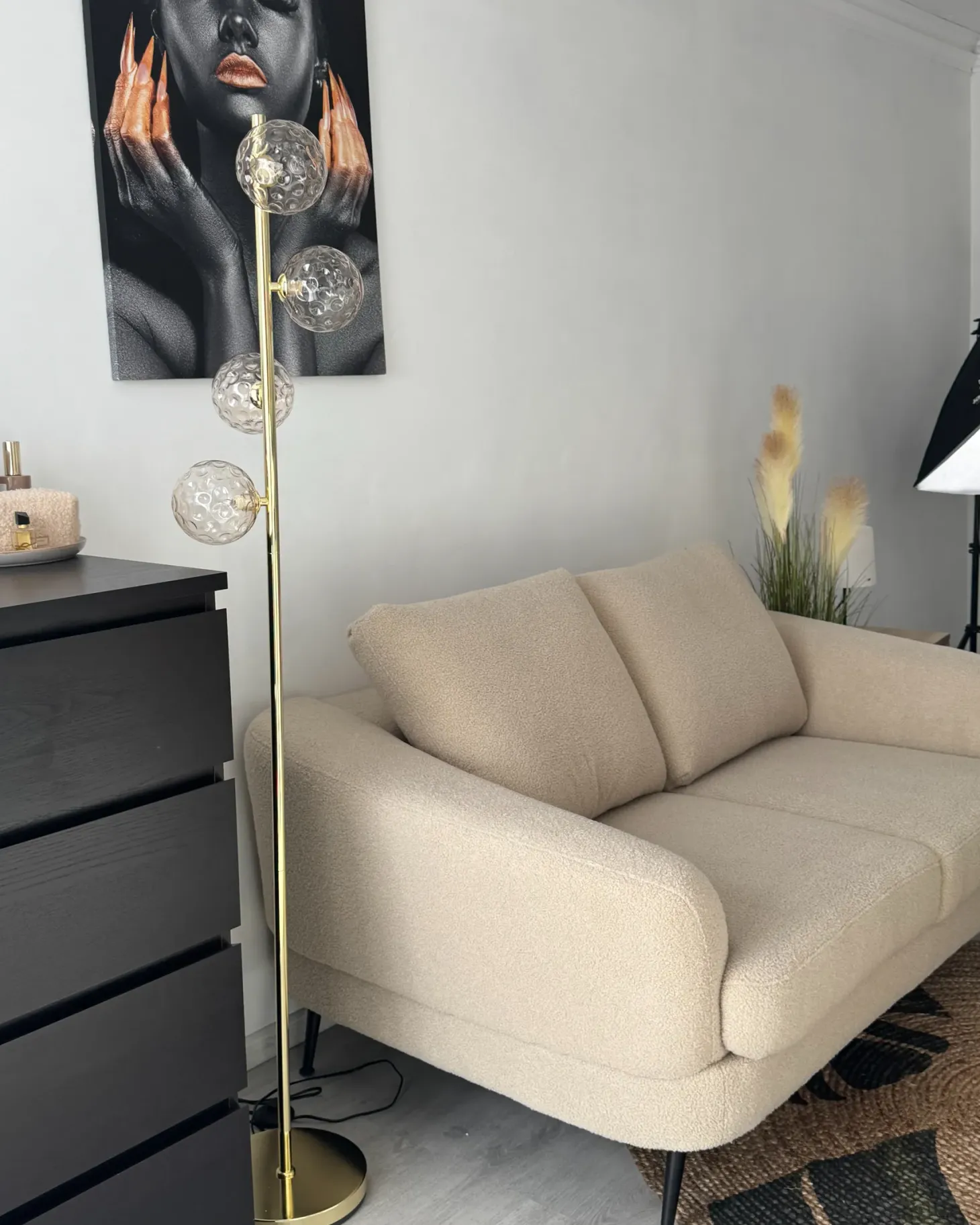 Lampa podłogowa ANADYR Szkło Beżowy