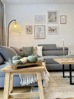 Lampa podłogowa BERNICA Rattan Naturalny