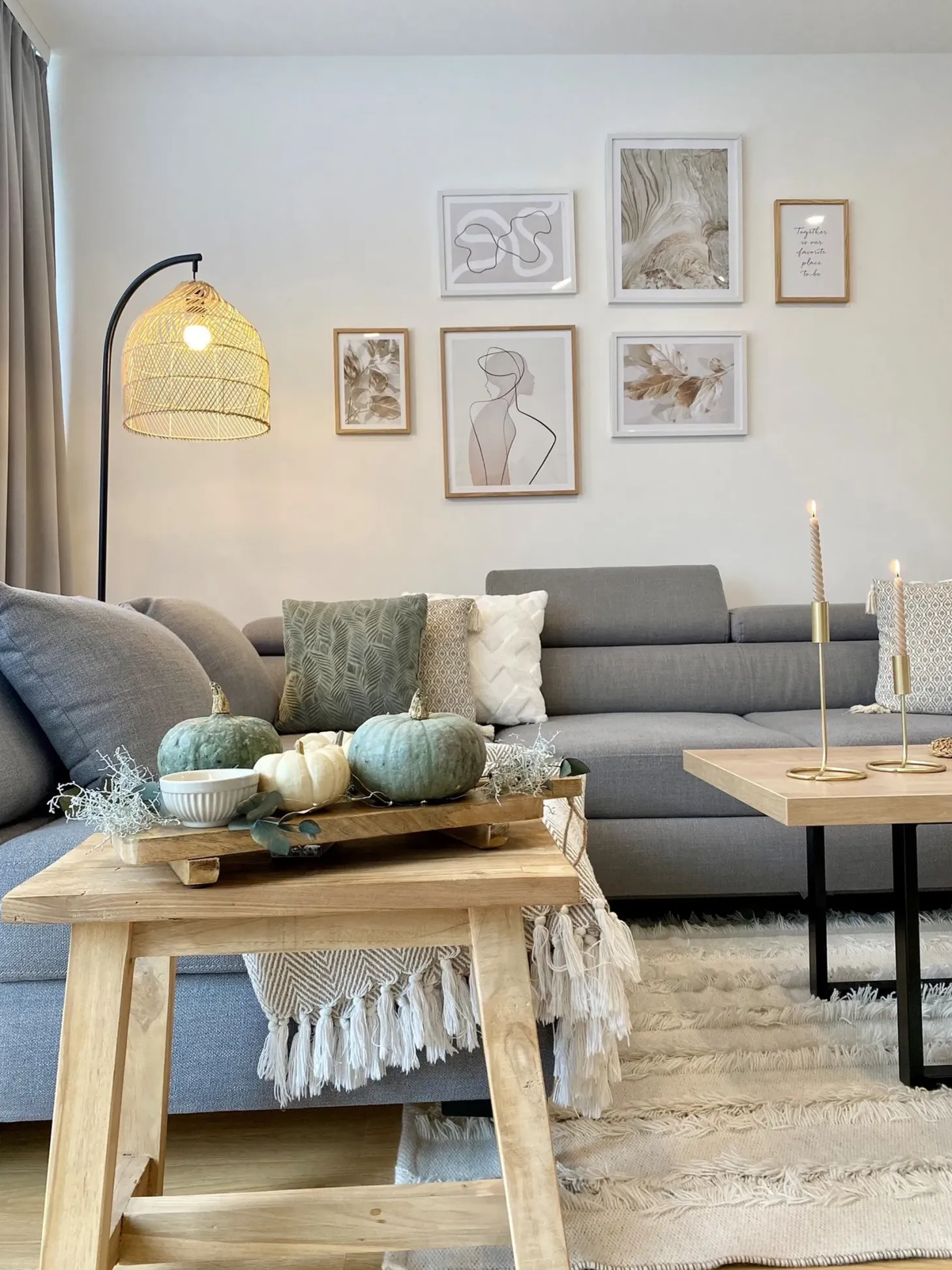Lampa podłogowa BERNICA Rattan Naturalny