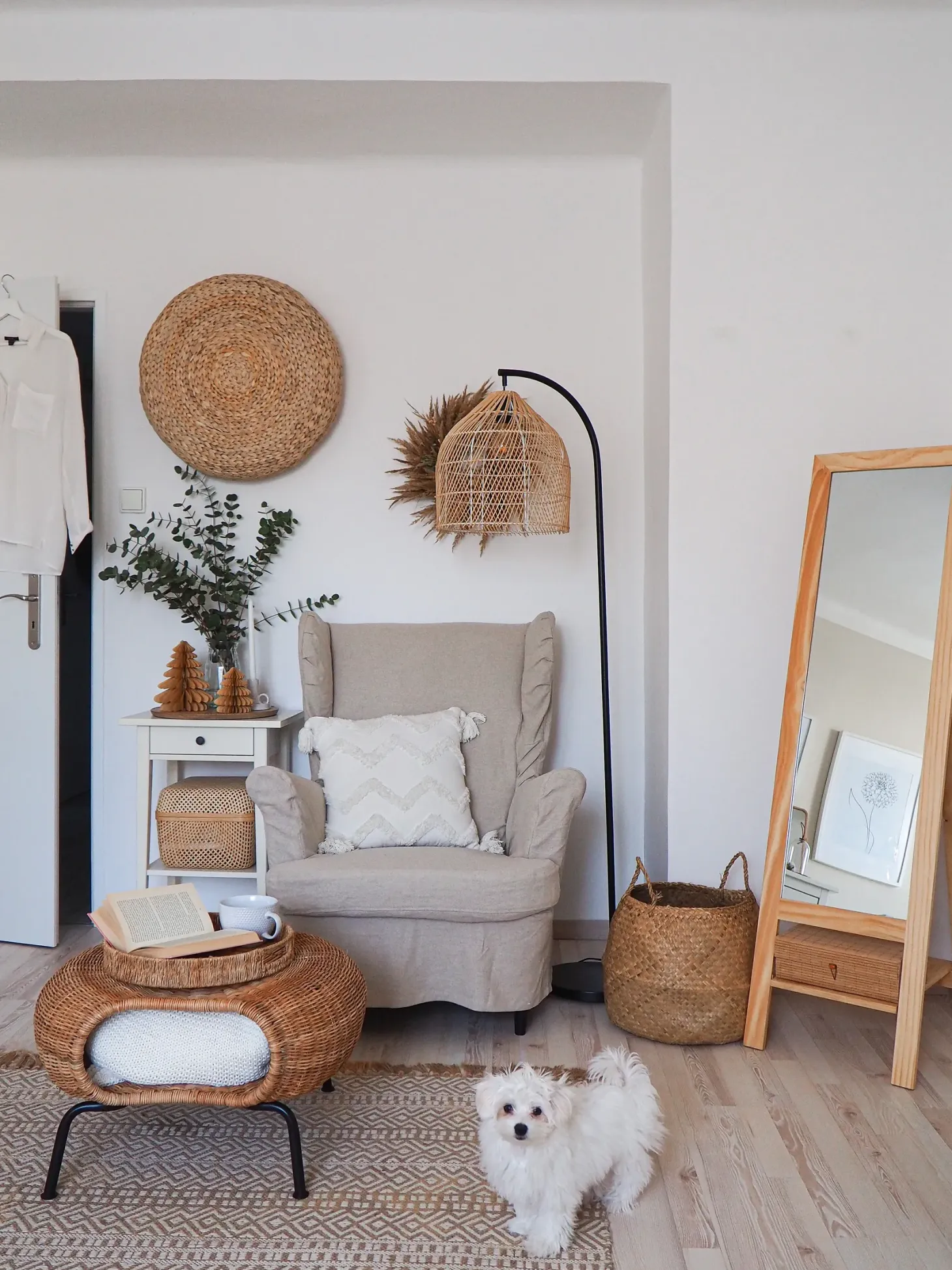 Lampa podłogowa BERNICA Rattan Naturalny