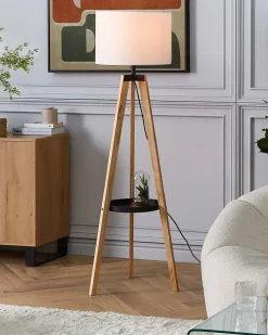 Lampa podłogowa BLUFF Drewno sosnowe Biały