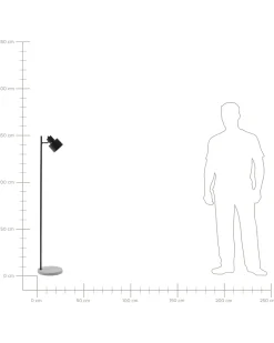 Lampa podłogowa CORBONES Regulowana Metal Czarny