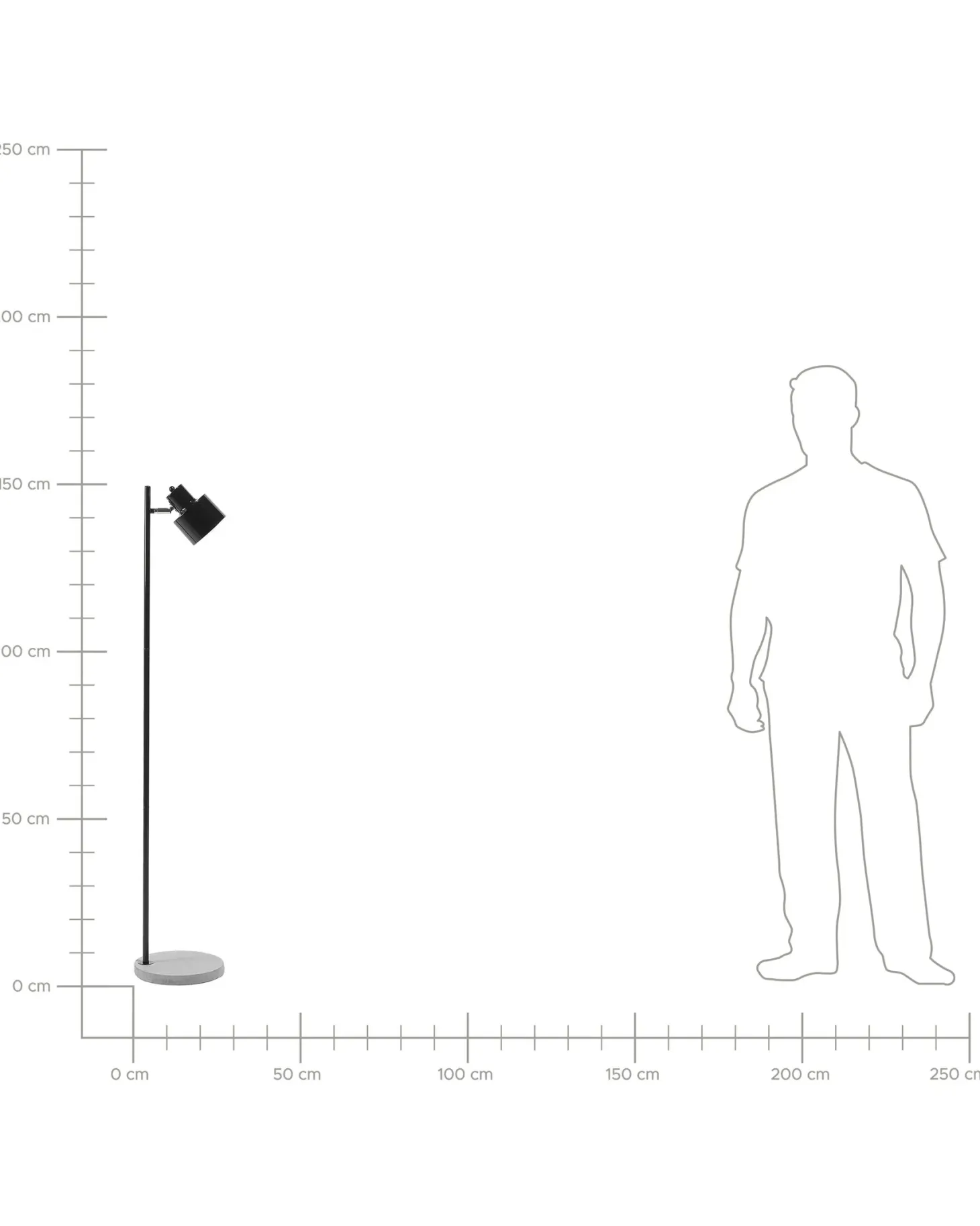 Lampa podłogowa CORBONES Regulowana Metal Czarny