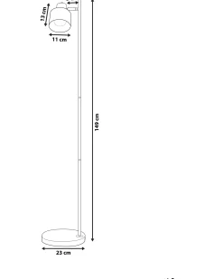 Lampa podłogowa CORBONES Regulowana Metal Czarny