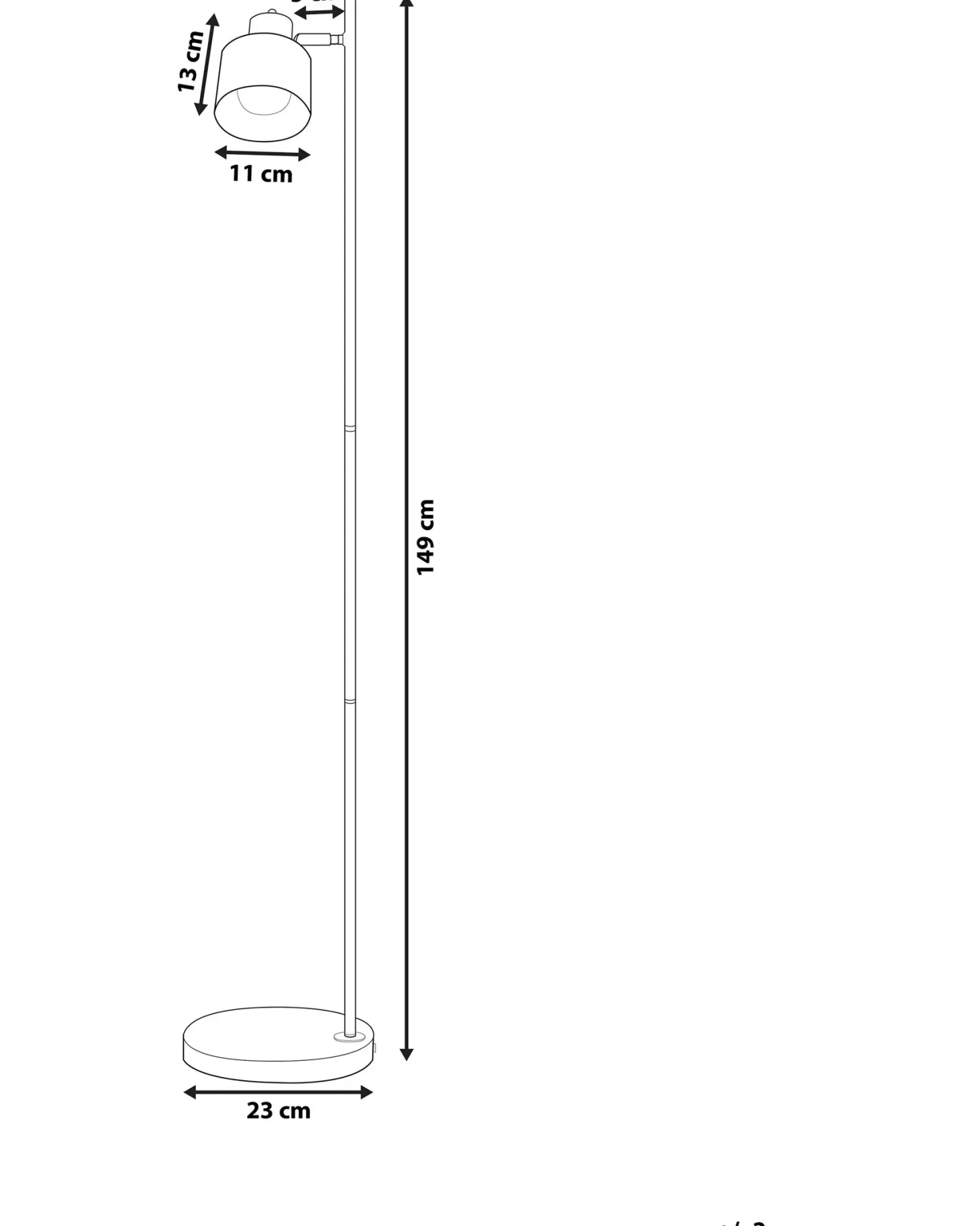 Lampa podłogowa CORBONES Regulowana Metal Czarny