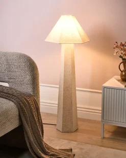 Lampa podłogowa DEMBI Len syntetyczny Jasnobeżowy