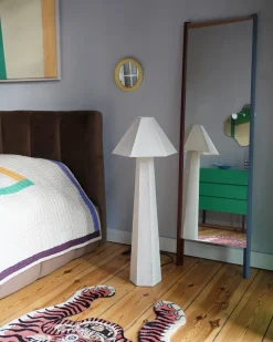 Lampa podłogowa DEMBI Len syntetyczny Jasnobeżowy