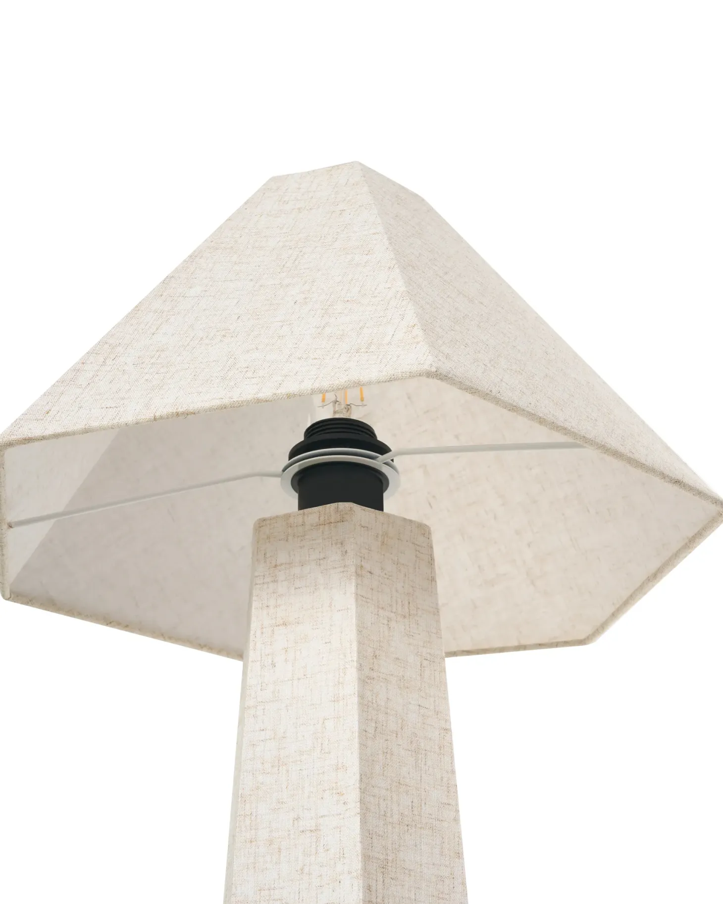Lampa podłogowa DEMBI Len syntetyczny Jasnobeżowy