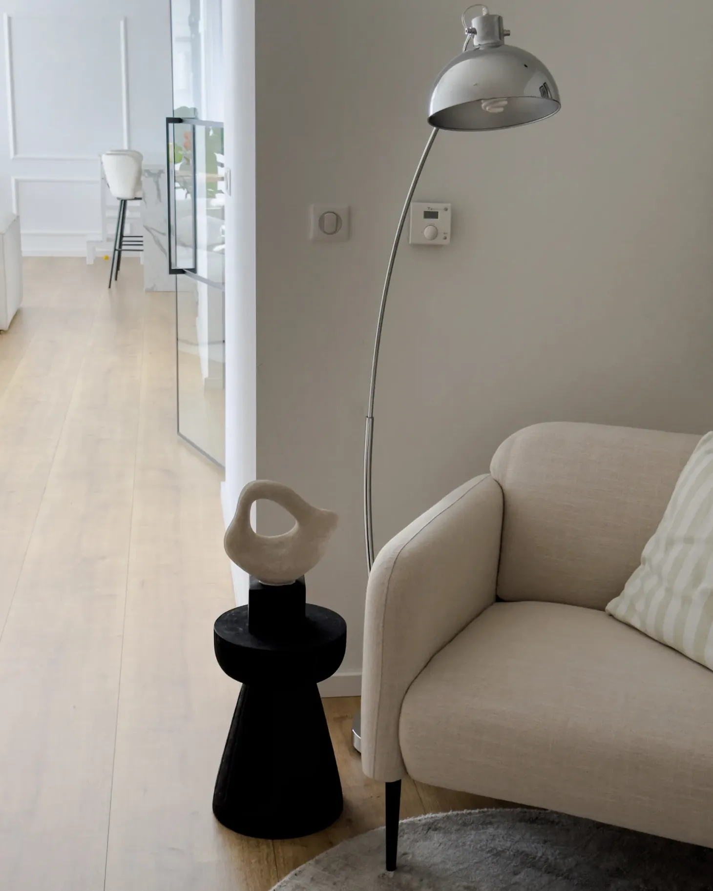 Lampa podłogowa DINTEL Metal Srebrny
