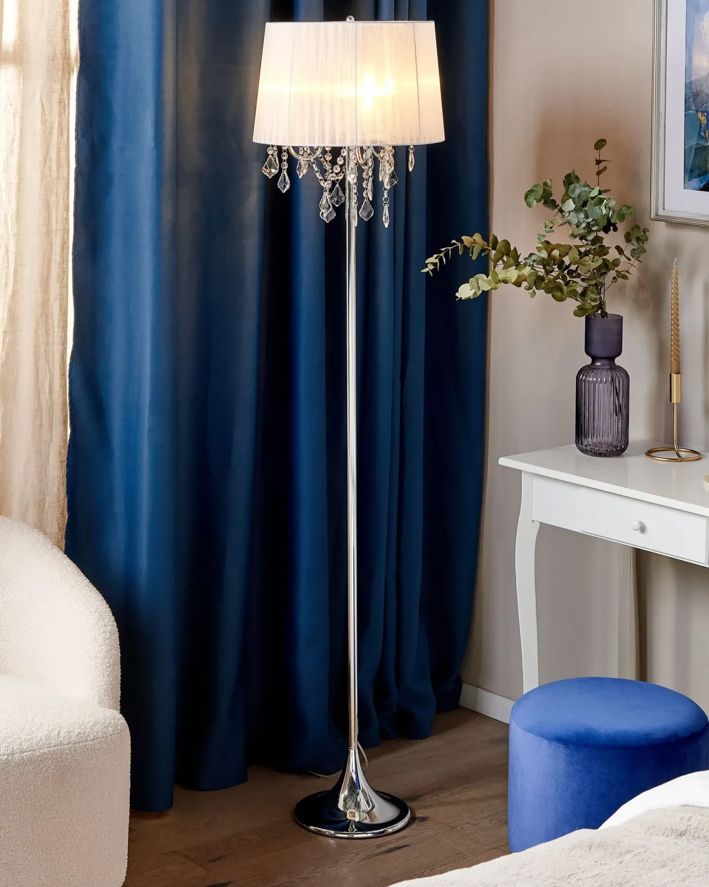 Lampa podłogowa EVANS Metal Biały