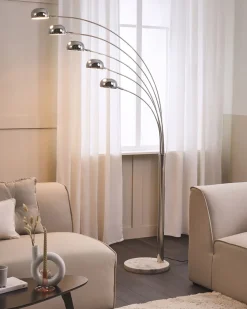 Lampa podłogowa FLINDERS Regulowana Metal Srebrny