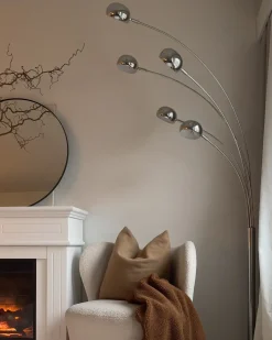 Lampa podłogowa FLINDERS Regulowana Metal Srebrny