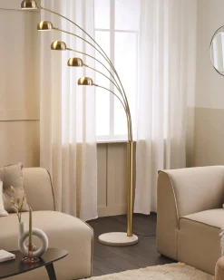 Lampa podłogowa FLINDERS Regulowana Metal Złoty