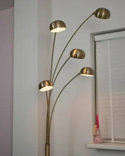 Lampa podłogowa FLINDERS Regulowana Metal Złoty