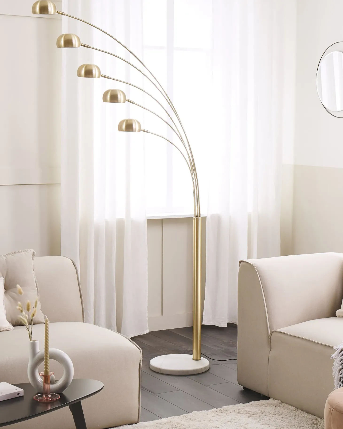 Lampa podłogowa FLINDERS Regulowana Metal Złoty