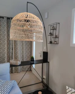 Lampa podłogowa GUAVIARE Rattan Beżowy