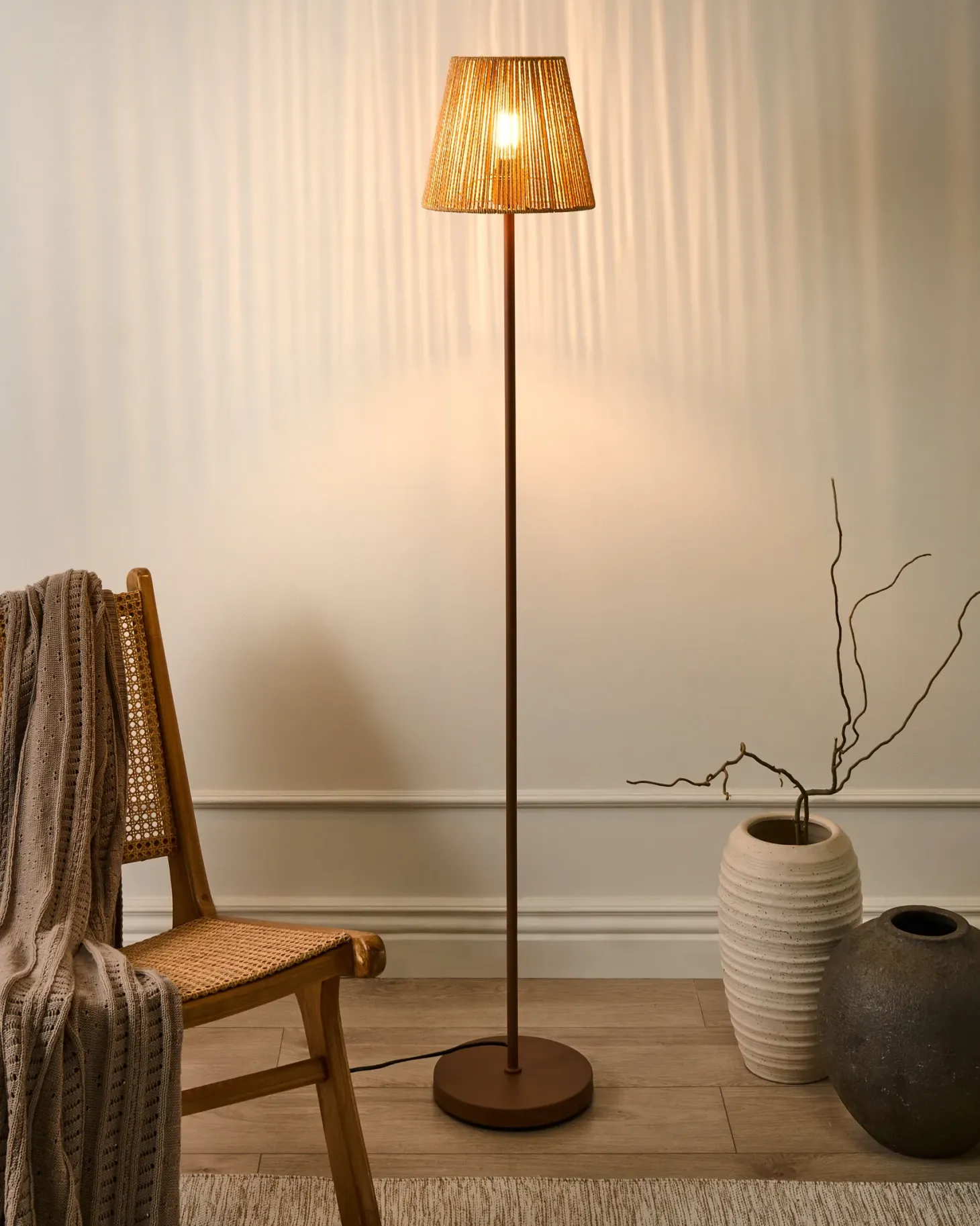 Lampa podłogowa HANGER Metal Brązowy