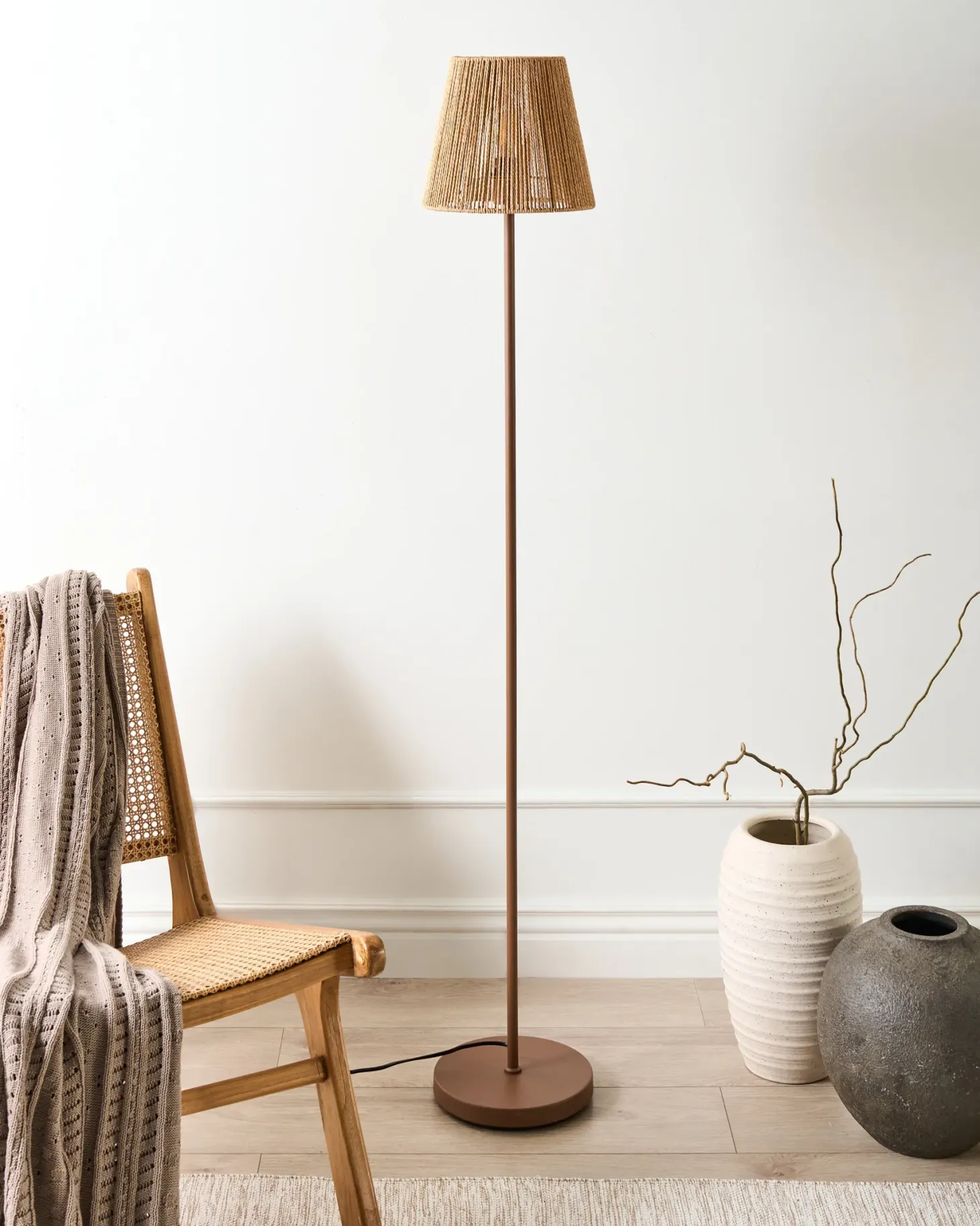 Lampa podłogowa HANGER Metal Brązowy
