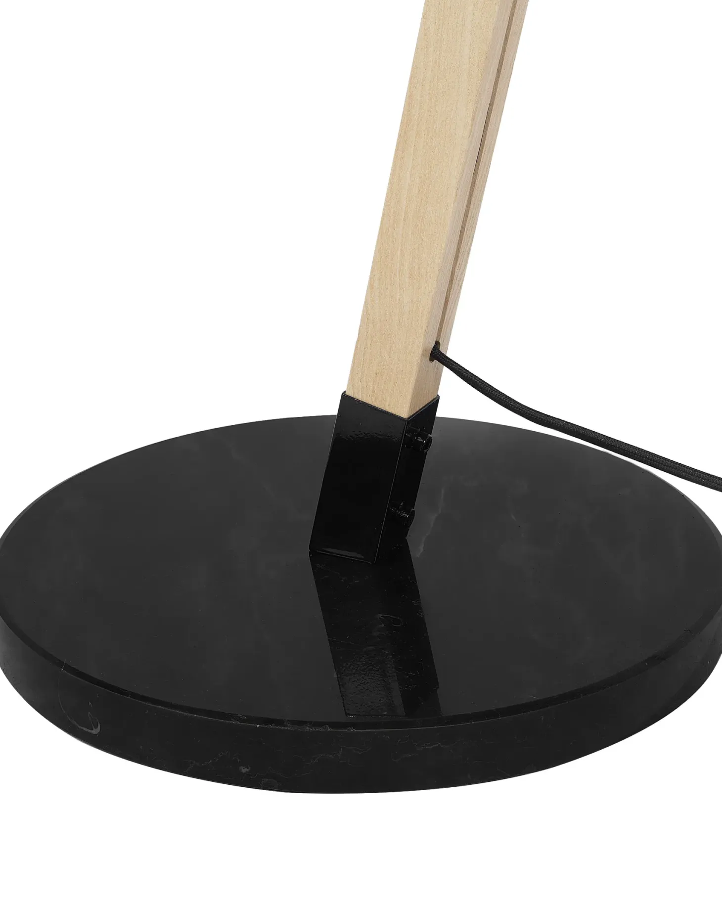 Lampa podłogowa HETTON Regulowana Drewno dębowe Czarny