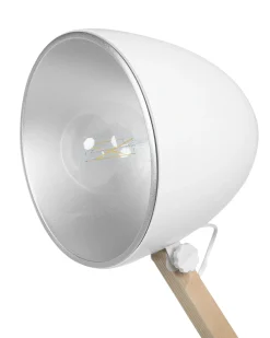 Lampa podłogowa HETTON Regulowana Drewno dębowe Biały