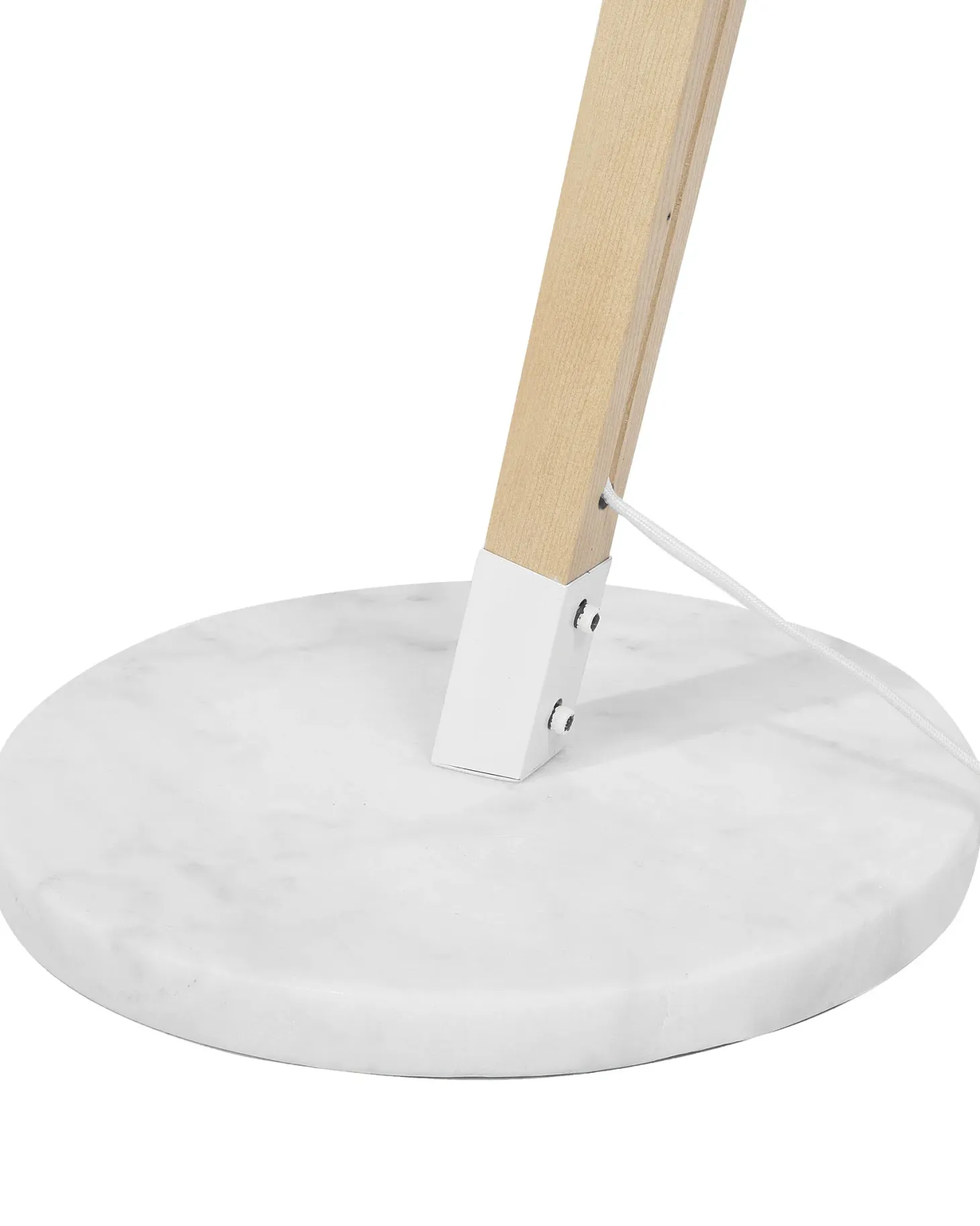 Lampa podłogowa HETTON Regulowana Drewno dębowe Biały