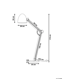 Lampa podłogowa HETTON Regulowana Drewno dębowe Biały