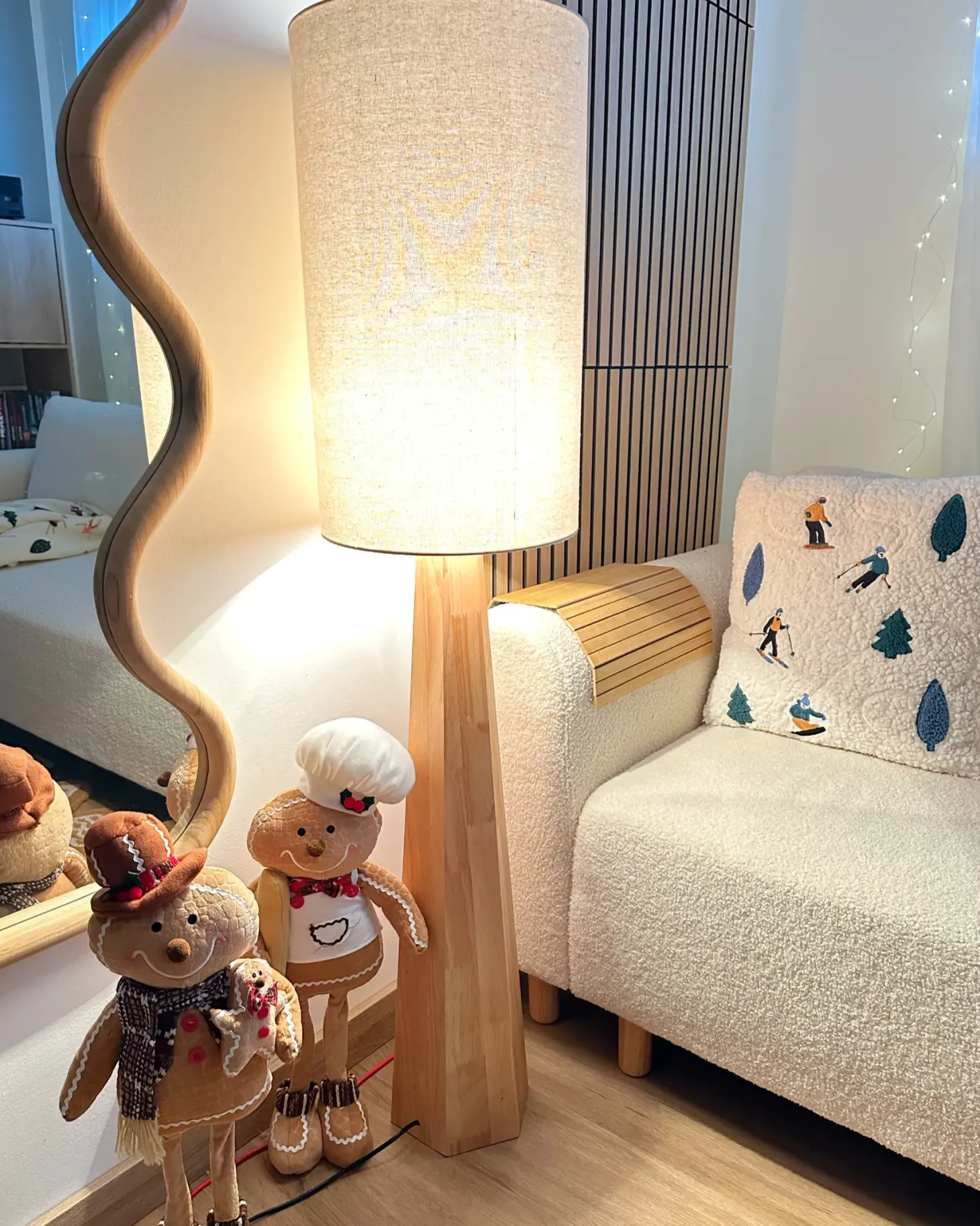 Lampa podłogowa ILALA Drewno Naturalny