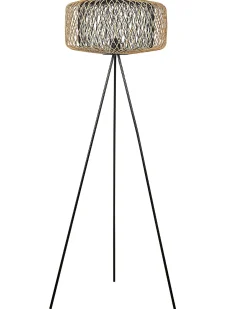 Lampa podłogowa JAVARI Bambus Brązowy/ czarny