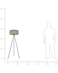 Lampa podłogowa JAVARI Bambus Brązowy/ czarny