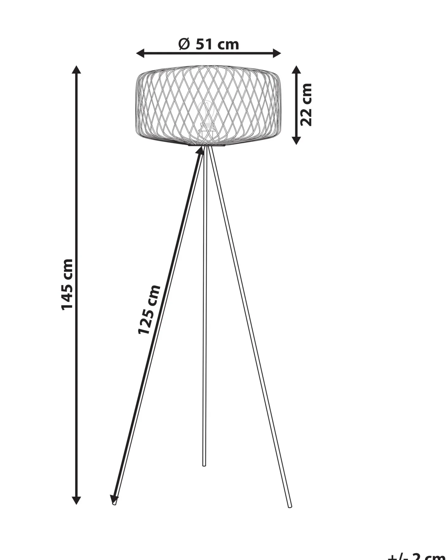 Lampa podłogowa JAVARI Bambus Brązowy/ czarny