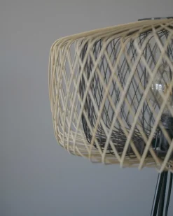 Lampa podłogowa JAVARI Bambus Brązowy/ czarny
