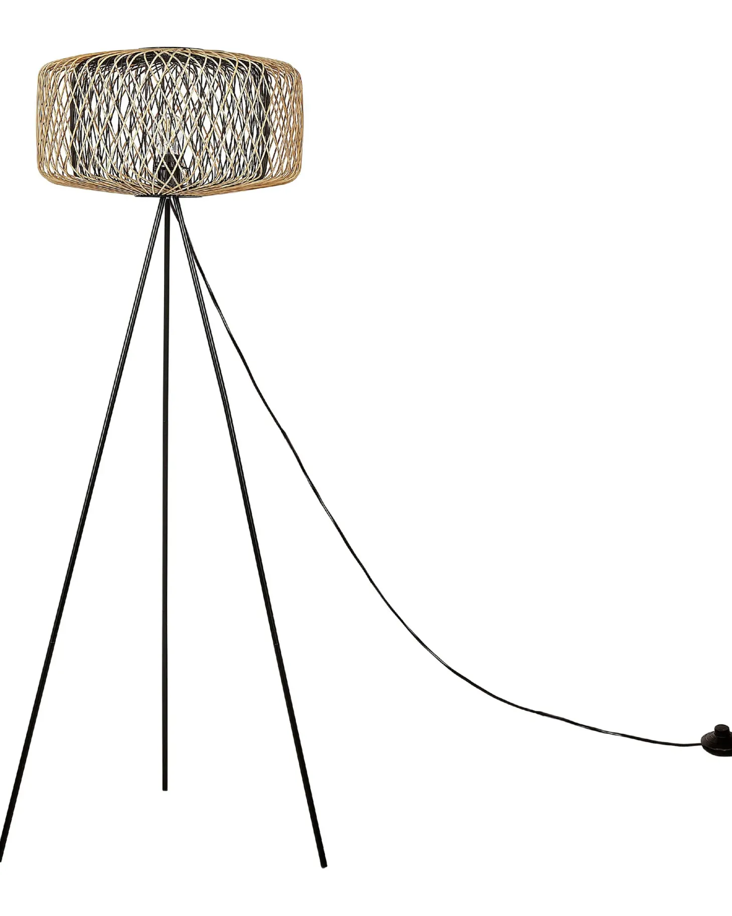 Lampa podłogowa JAVARI Bambus Brązowy/ czarny