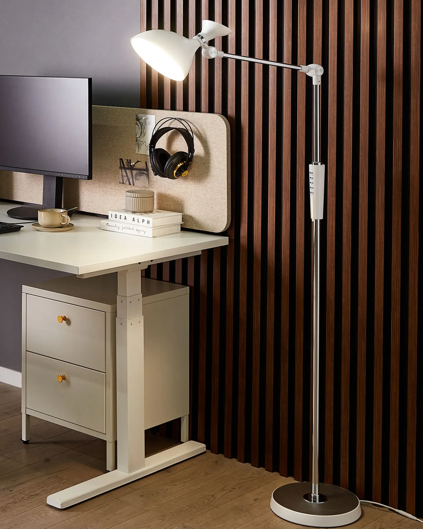 Lampa podłogowa LED ANDROMEDA Ze ściemniaczem Metal Biały