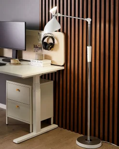 Lampa podłogowa LED ANDROMEDA Ze ściemniaczem Metal Biały