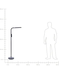 Lampa podłogowa LED ARIES Z pilotem Ze ściemniaczem Metal Czarny