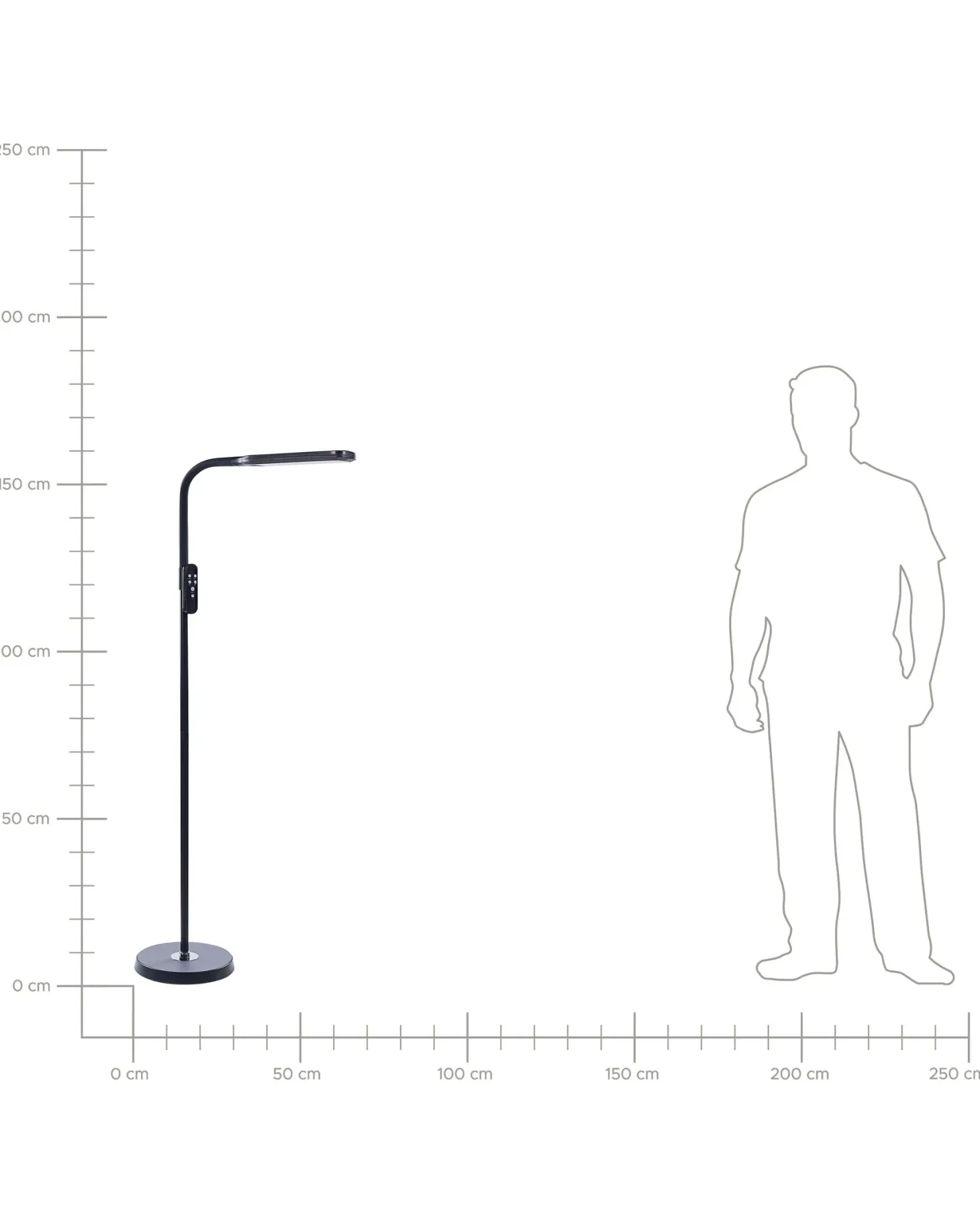 Lampa podłogowa LED ARIES Z pilotem Ze ściemniaczem Metal Czarny