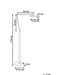 Lampa podłogowa LED CARINA Ze ściemniaczem Metal Ciemnoszary